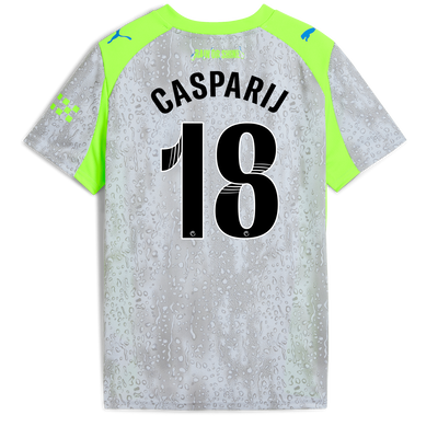 Kids' Manchester City Third Jersey 2025/26 With CASPARIJ 18 Printing