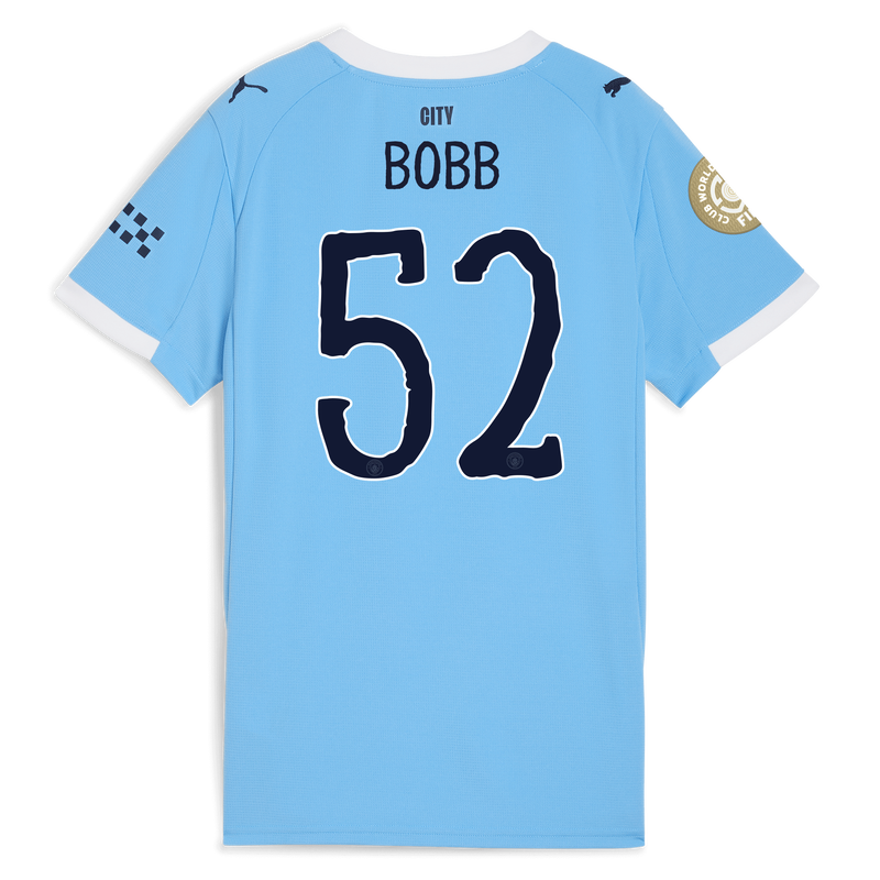 Women's Man City Home Jersey 2025/26 With BOBB 52 Printing  blue - Size M from polyester for females  - Official Manchester City FC store