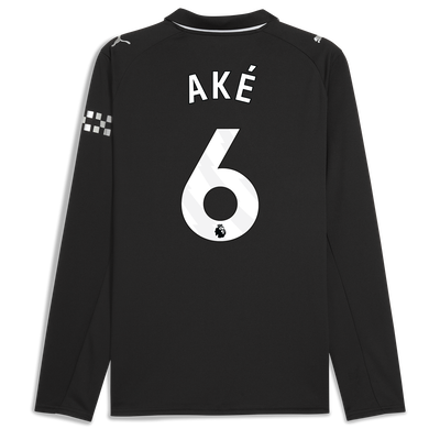 Manchester City Away Jersey 2025/26 Long Sleeve With AKÉ 6 Printing