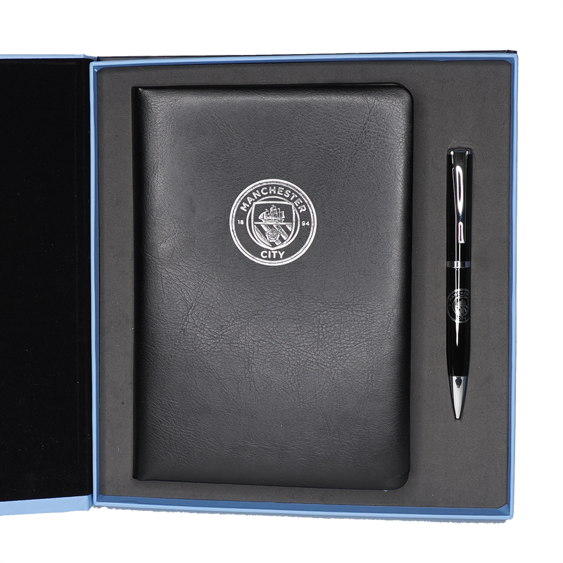 MCFC LUXURY NOTEPAD & PEN SET - black