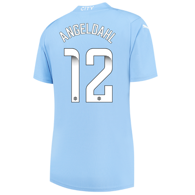 Women's Manchester City Home Jersey 2023/24 with ANGELDAHL 12 printing
