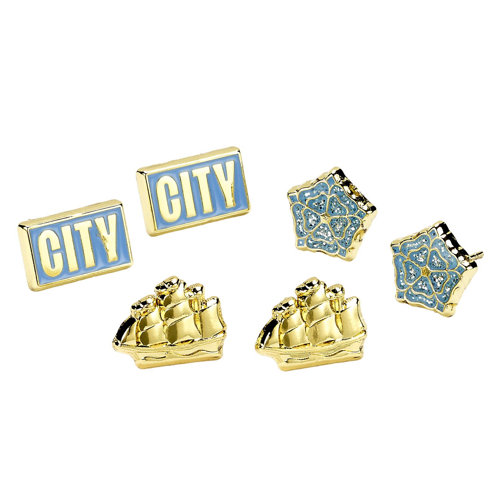 Manchester City スタッドピアス3個セット | Official Man City Store