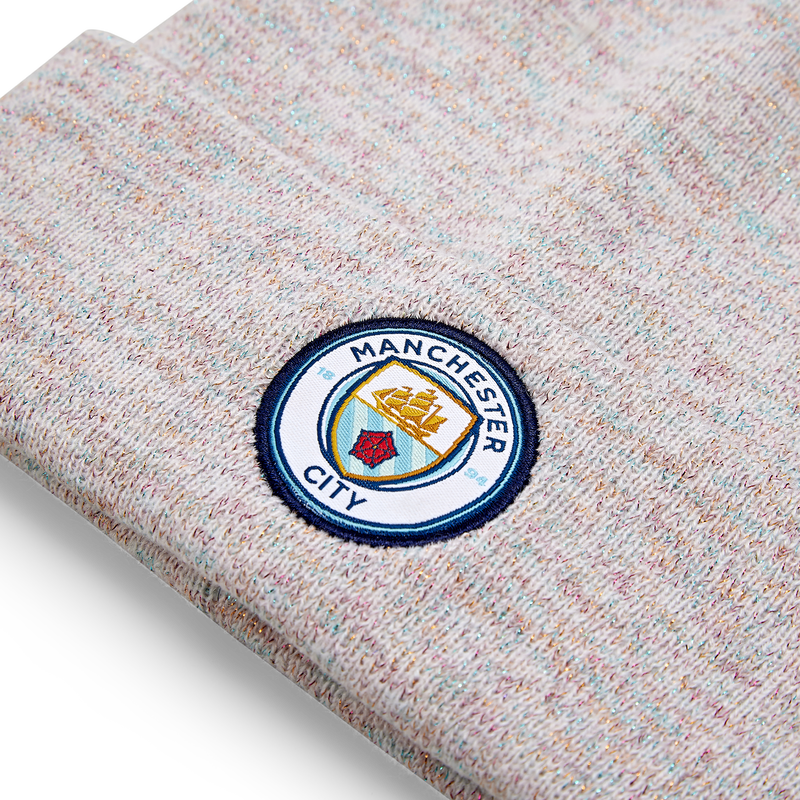 MCFC FW WHITE GLITTER BEANIE - white