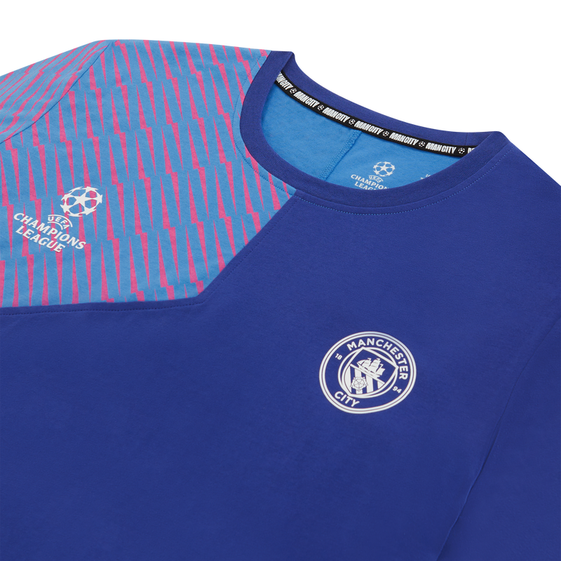 MCFC UCL MENS LIGHTNING TEE - navy