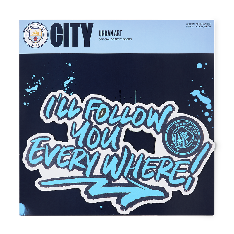 MCFC MW TAG FOLLOW YOU WALLART - blue