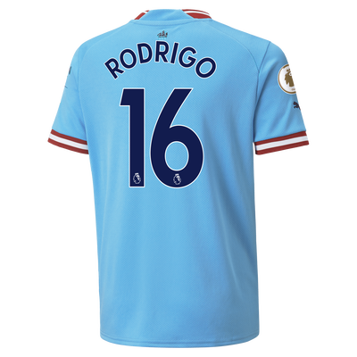 Camiseta Niño 1ª Equipación Manchester City 2022/23 con estampado de RODRIGO 16
