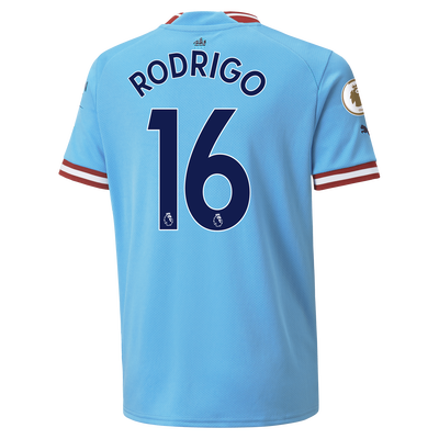 Kids' Manchester City Home Jersey 22/23 with RODRIGO 16 printing