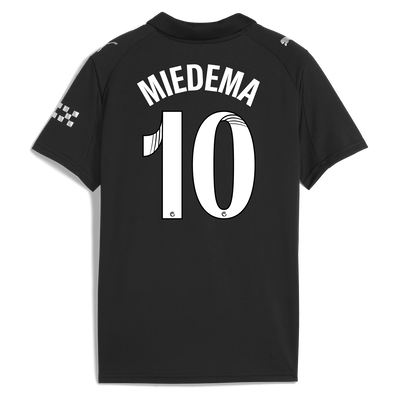 Kids' Manchester City Away Jersey 2025/26 With MIEDEMA 10 Printing