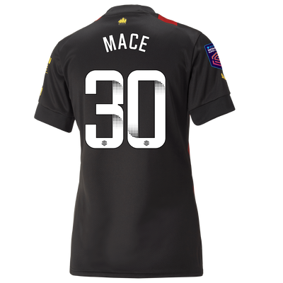 Camiseta Mujer 2ª Equipación Manchester City 2022/23 con estampado de MACE 30
