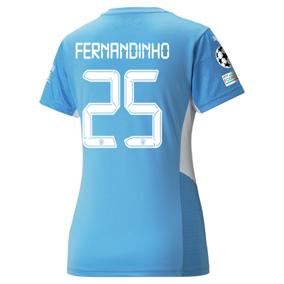 Womens Manchester City Home Shirt 21/22 with Fernandinho printing