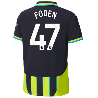 Kids' Manchester City Away Jersey 2024/25 With FODEN 47 Printing