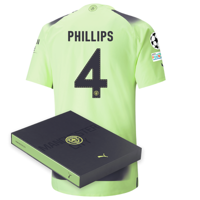 Manchester City Authentic Third Jersey 2022/23 with PHILLIPS 4 printing in Gift Box