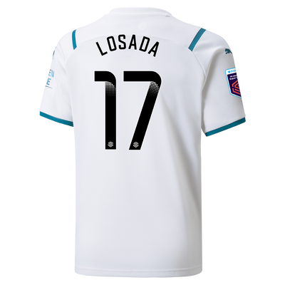 Kids Manchester City Away Shirt 21/22 with Vicky Losada printing