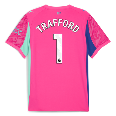 Kids' Manchester City Goalkeeper Jersey 2025/26 With TRAFFORD 1 Printing