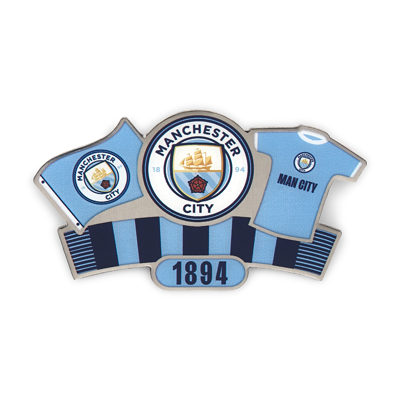 MCFC FW COLLAGE PIN BADGE - blue