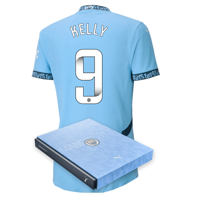 Manchester City Authentic Home Jersey 2024/25 with KELLY 9 printing in Gift Box