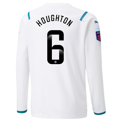 Kids Manchester City Away Shirt Long Sleeve 21/22 with Steph Houghton printing