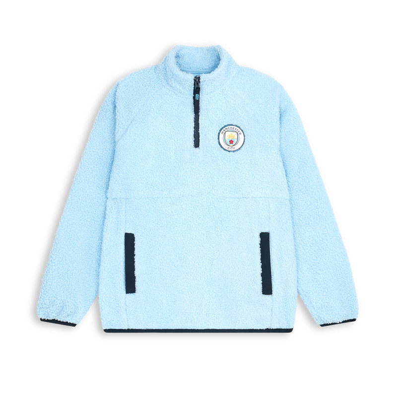 MCFC KIDS 1/4 ZIP SHERPA FLEECE - light blue