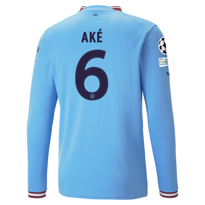 Manchester City Home Jersey 22/23 Long Sleeve with AKÉ 6 printing