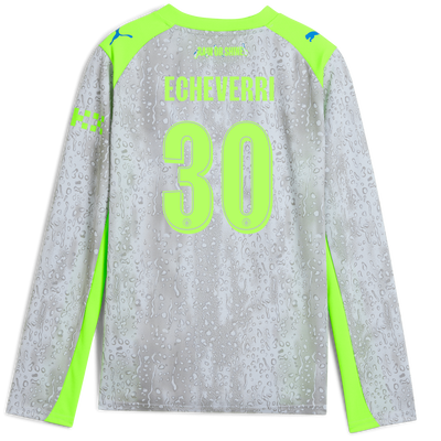 Kids' Manchester City Third Jersey 2025/26 Long Sleeve With ECHEVERRI 30 Printing