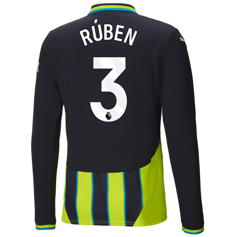 Man City Authentic Away Jersey 24/25 Long Sleeve With RÚBEN 3 Printing new navy - Check out all Manchester City t-shirts online