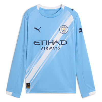 Kids' Manchester City Home Long Sleeve Jersey 2025/26
