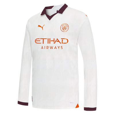 Kids' Manchester City Away Jersey 2023/24 long sleeve
