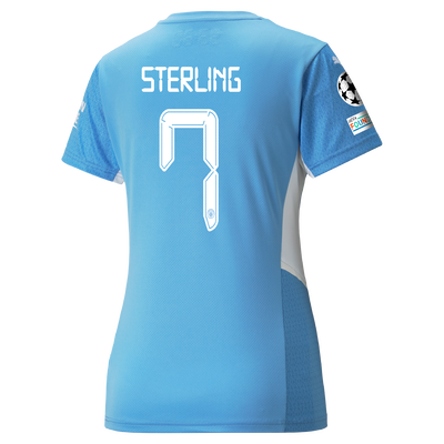 Womens Manchester City Home Shirt 21/22 with Raheem Sterling printing