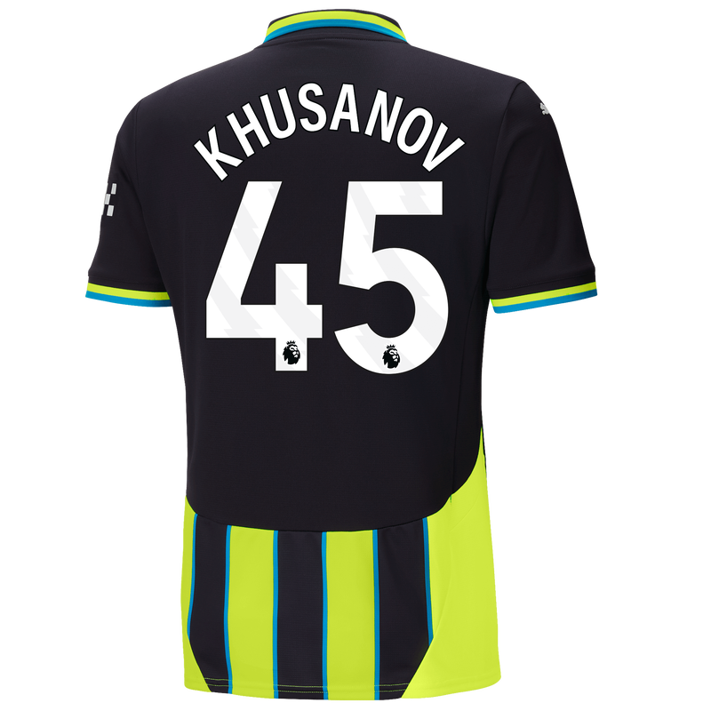 Man City Away Jersey 24/25 With KHUSANOV 45 Printing new navy - Size L from polyester for males  - Official Manchester City FC store