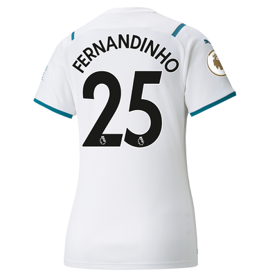 Womens Manchester City Away Shirt 21/22 with Fernandinho printing