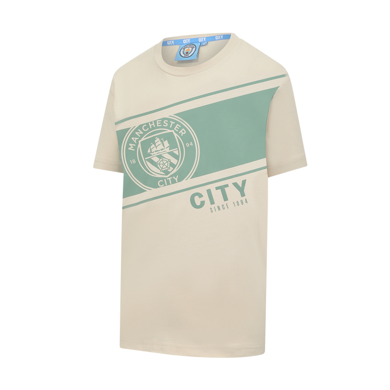 MCFC WOMENS CREST BLOCK TSHIRT - beige