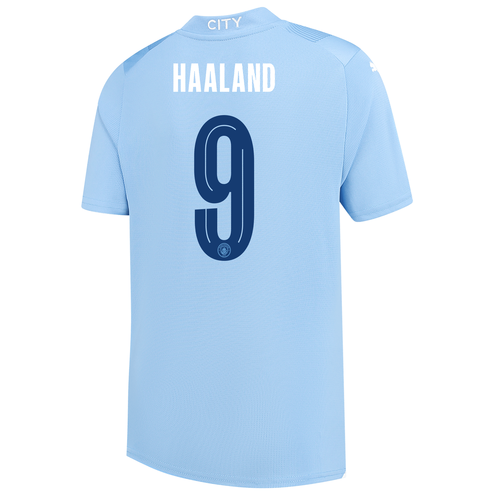 Kids' Manchester City Home Jersey 2023/24 with HAALAND 9 printing
