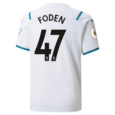 Kids Manchester City Away Shirt 21/22 with Phil Foden printing