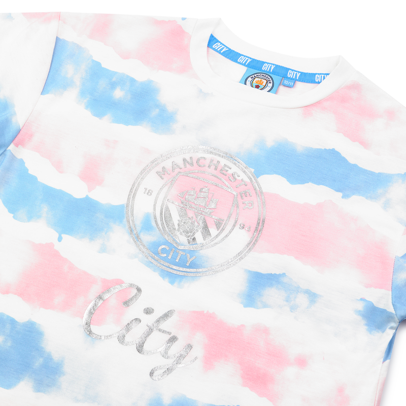 MCFC GIRLS TIEDYE TSHIRT - white