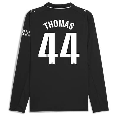 Manchester City Away Jersey 2025/26 Long Sleeve With THOMAS 44 Printing