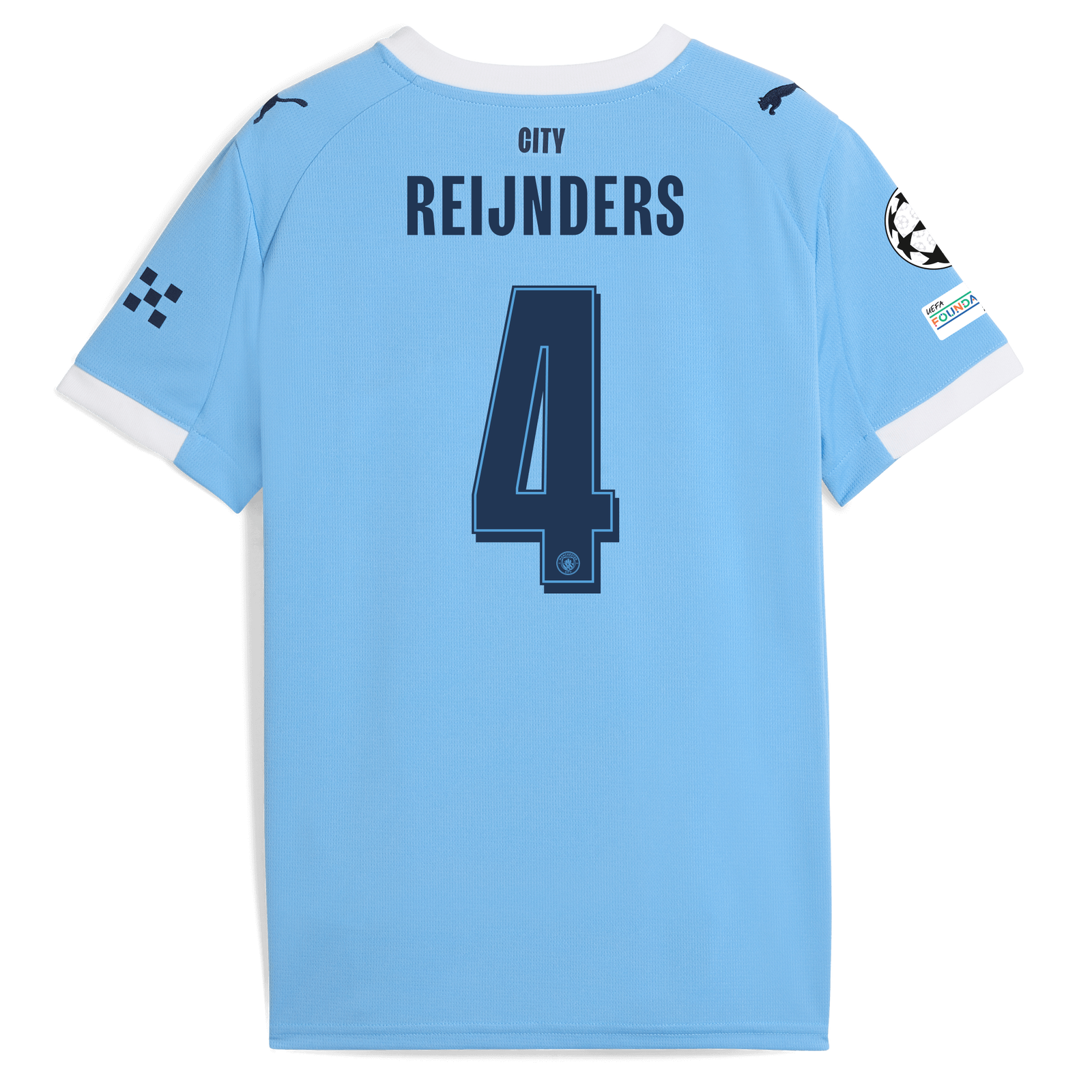 Kids' Manchester City Home Jersey 2025/26 With REIJNDERS