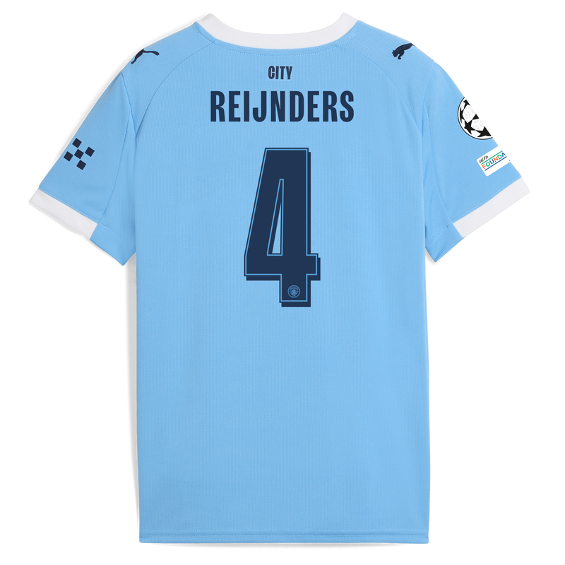 Kids' Man City Home Jersey 2025/26 With REIJNDERS 4 Printing  blue - Check out all Manchester City t-shirts online - Official Manchester City FC store