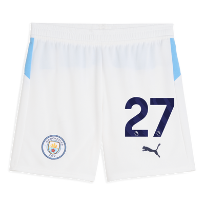 Short de football enfant Manchester City 2025/26 avec le numéro #27