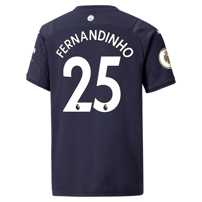 Kids Manchester City 3rd Shirt 21/22 with Fernandinho printing