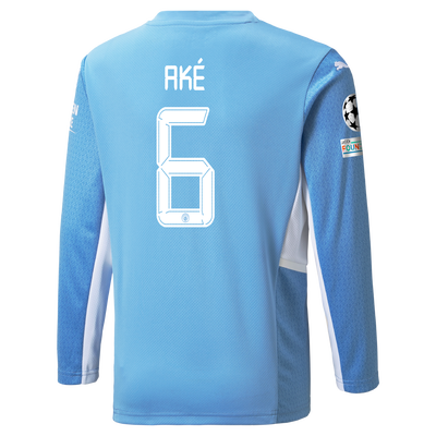 Manchester City Home Longsleeve Shirt 21/22 with Nathan Aké printing
