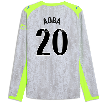 Manchester City Third Authentic Jersey 2025/26 Long Sleeve With AOBA 20 Printing