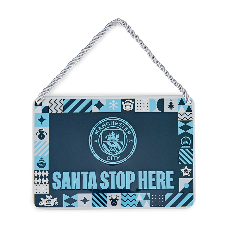 MCFC SANTA STOP HERE SIGN - navy