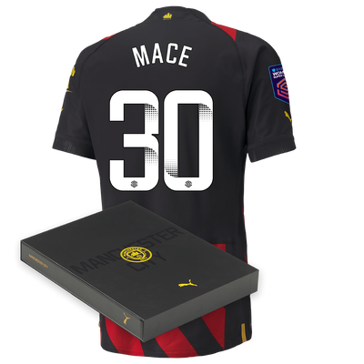 Manchester City Maglia Gara Away Authentic 2022/23 con stampa MACE 30 in confezione regalo