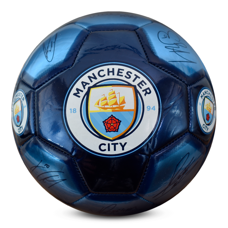 MCFC FW METALLIC MINI FOOTBALL - blue