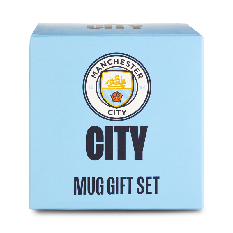 MCFC MUG, PIN, COASTER GIFTSET - blue