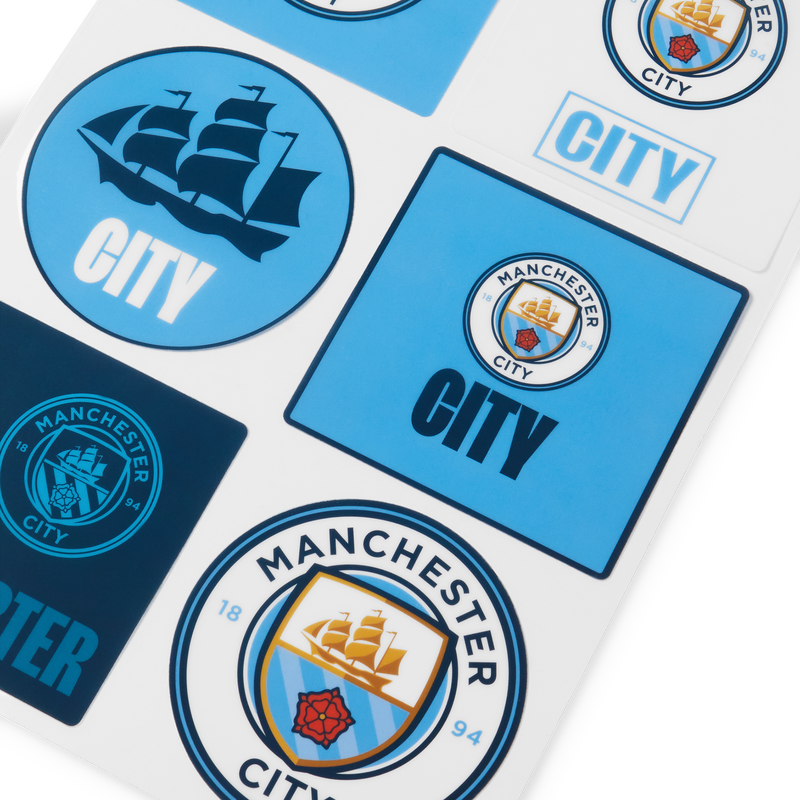 MCFC FW CAR STICKER 6 PACK - blue
