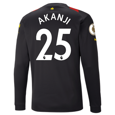 Manchester City Away Jersey 2022/23 long sleeve with AKANJI 25 Printing