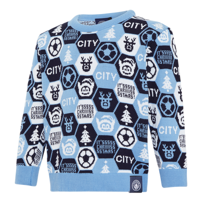 Suéter de Navidad en panal de abeja para niños del Manchester City