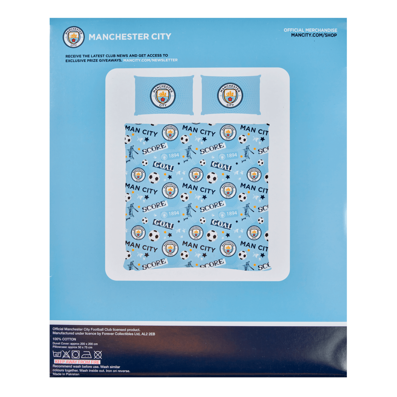 Housse de Couette Manchester City F.C. avec Taie 50x75 cm Parure
