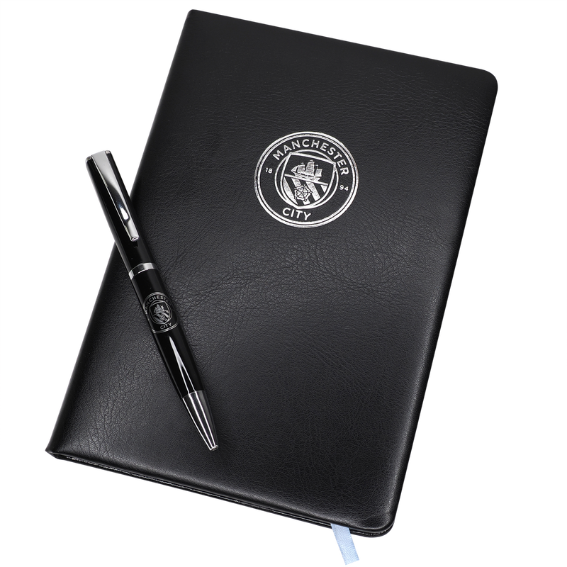 MCFC LUXURY NOTEPAD & PEN SET - black